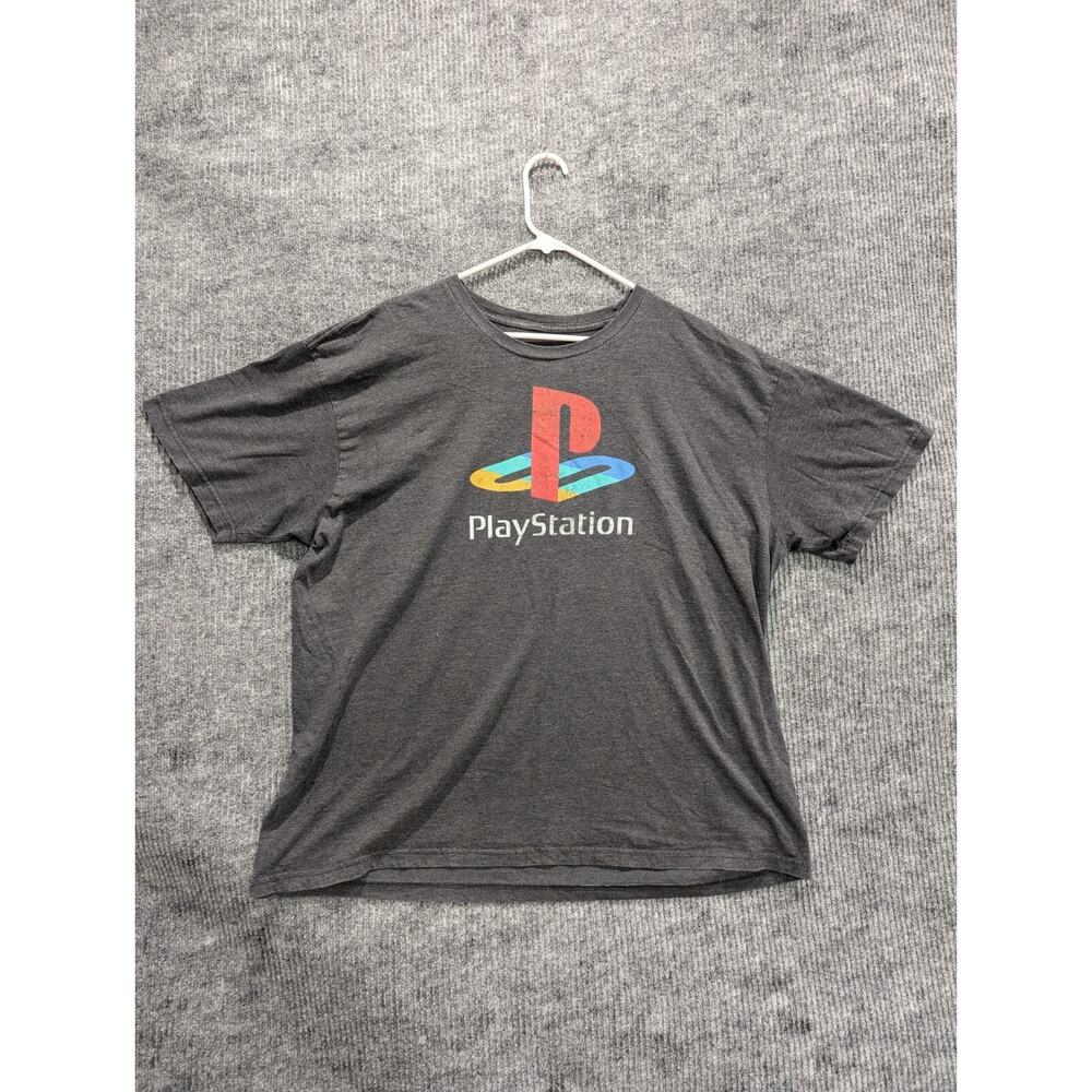 PlayStation Ripple Junction Logo Graphic T-Shirt Retro Video Game Mens Size 2X